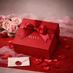 Open luxury self care gift set with rose perfume candle and ritual tea